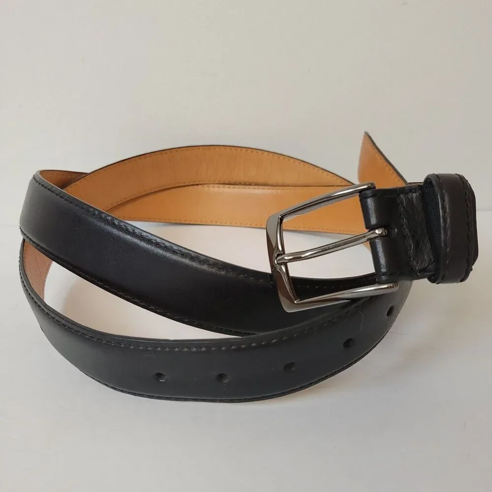 Hand Crafted Genuine Leather Black L9ng Mens Belt Size 54